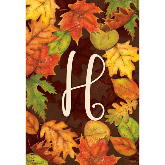 Briarwood Lane Fall Garden Flag 12x18 For Outdoor Fall Leaves Monogram Letter H For Fall Garden Flag Flags For Outside