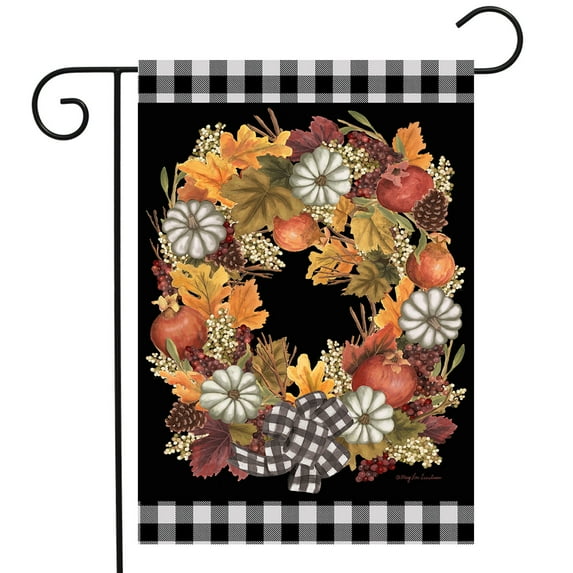 Briarwood Lane Fall Pumpkin Wreath Floral Garden Flag