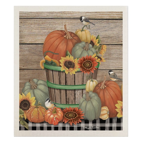 Briarwood Lane Fall Swedish Dishcloth 7.5x6.75 Bountiful Bushel For Fall Swedish Dishcloth