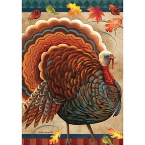 Briarwood Lane Fall Thanksgiving House Flag 40x28 For Outdoor Fall Turkey For Thanksgiving House Flag