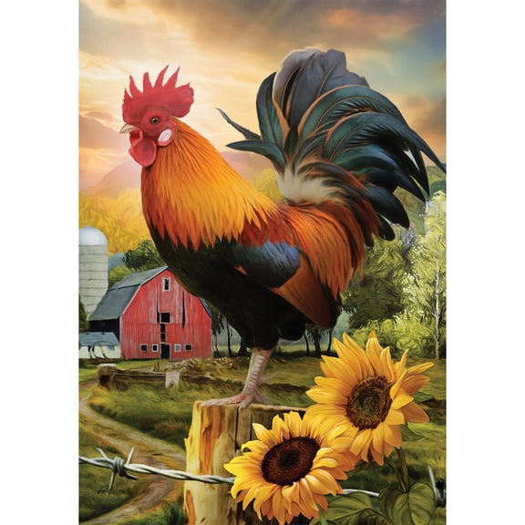 Briarwood Lane House Flag 40x28 For Outdoor Fancy Rooster Summer For Summer House Flag