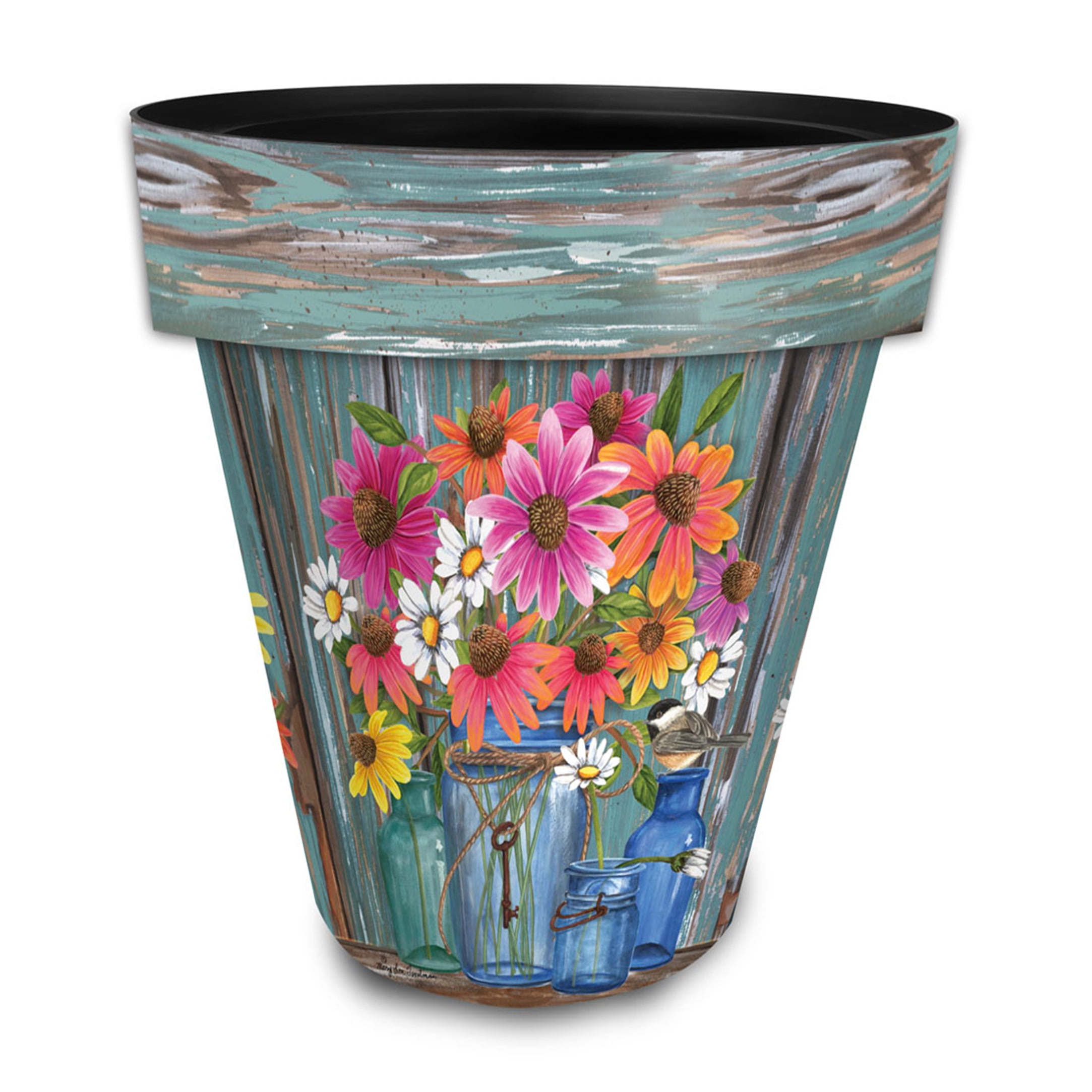 Briarwood Lane Summer Planter 14" x 15" x 15" Farm Fresh Flowers Large For Summer Planter