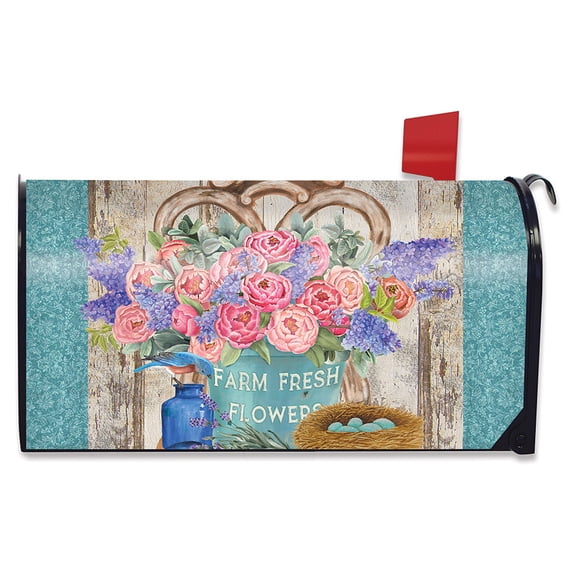 Briarwood Lane Farm Fresh Peonies Spring Mailbox Cover