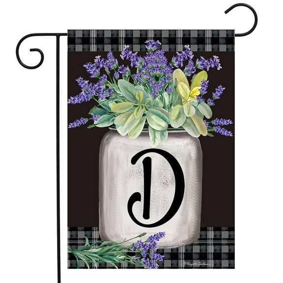 Briarwood Lane Farmhouse Monogram Letter D Garden Flag