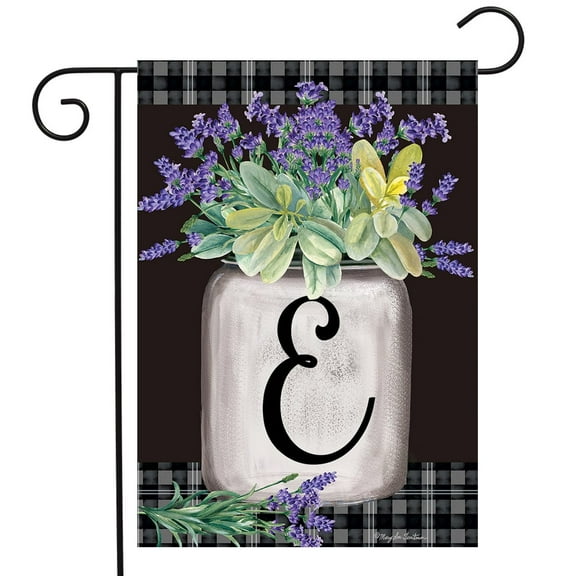 Briarwood Lane Farmhouse Monogram Letter E Garden Flag