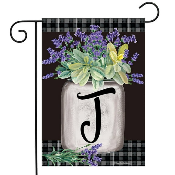 Briarwood Lane Farmhouse Monogram Letter J Garden Flag