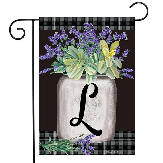 Briarwood Lane Farmhouse Monogram Letter L Garden Flag