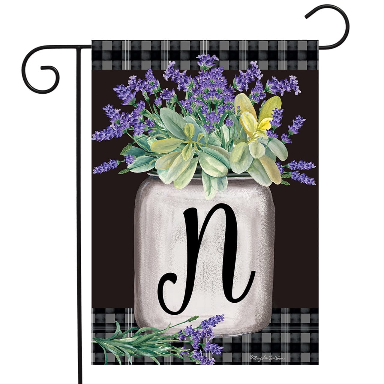 Briarwood Lane Farmhouse Monogram Letter N Garden Flag - Walmart.com