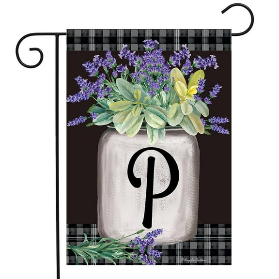 Briarwood Lane Farmhouse Monogram Letter P Garden Flag