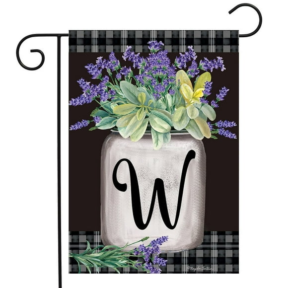 Briarwood Lane Farmhouse Monogram Letter W Garden Flag