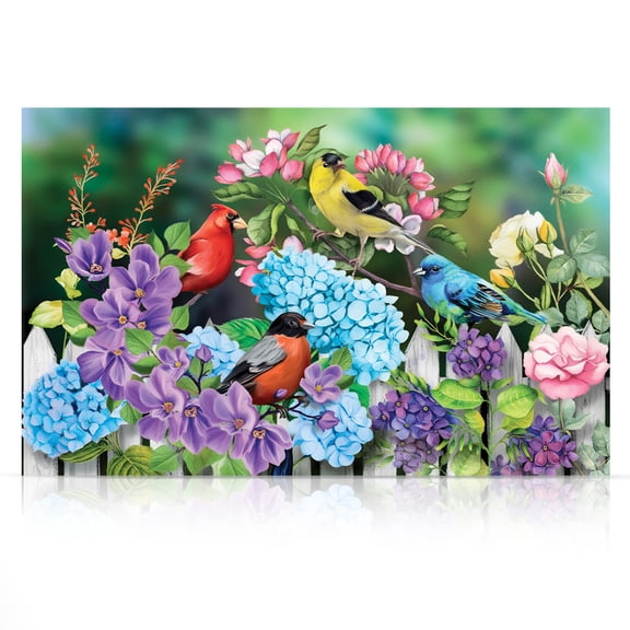 Briarwood Lane Spring Canvas Art 24x16 Feathered Friends For Spring Large Canvas Art Large Lighted Canvas Wall Art LED Lights Spring Themed Decor