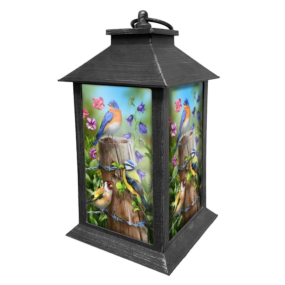 Briarwood Lane Spring Lantern 13.5" x 5.5" x 5.5" Fence Post Birds For Spring Lantern