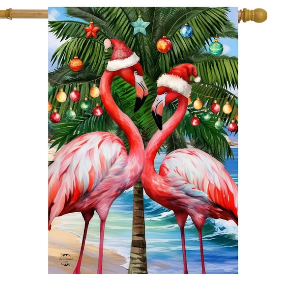 Briarwood Lane Festive Flamingos House Flag