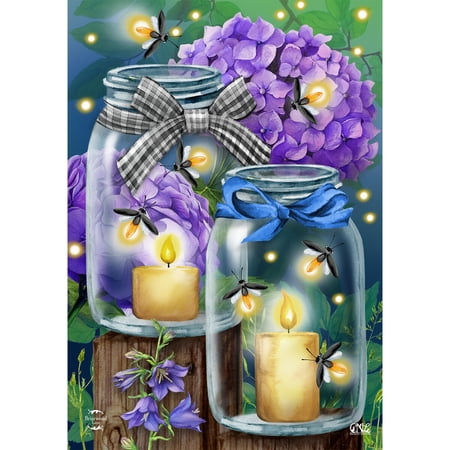 Briarwood Lane Garden Flag 12x18 For Outdoor Fireflies Spring For Spring Garden Flag Flags For Outside