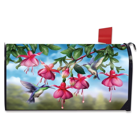 Briarwood Lane Mailbox Cover - Standard Size - Flight of the Hummingbirds Spring For Spring Mailbox Cover