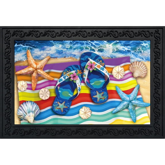 Briarwood Lane Summer Doormat 30x18 Indoor Outdoor Flip Flop Haven For Summer Doormat