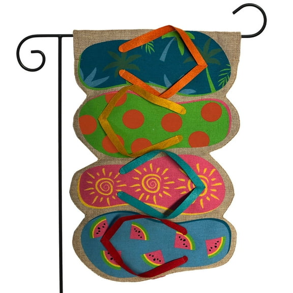Briarwood Lane Flip Flops Summer Burlap Garden Flag