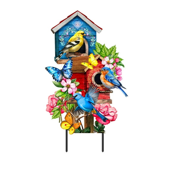 Briarwood Lane Floral Birdhouses Metal Art