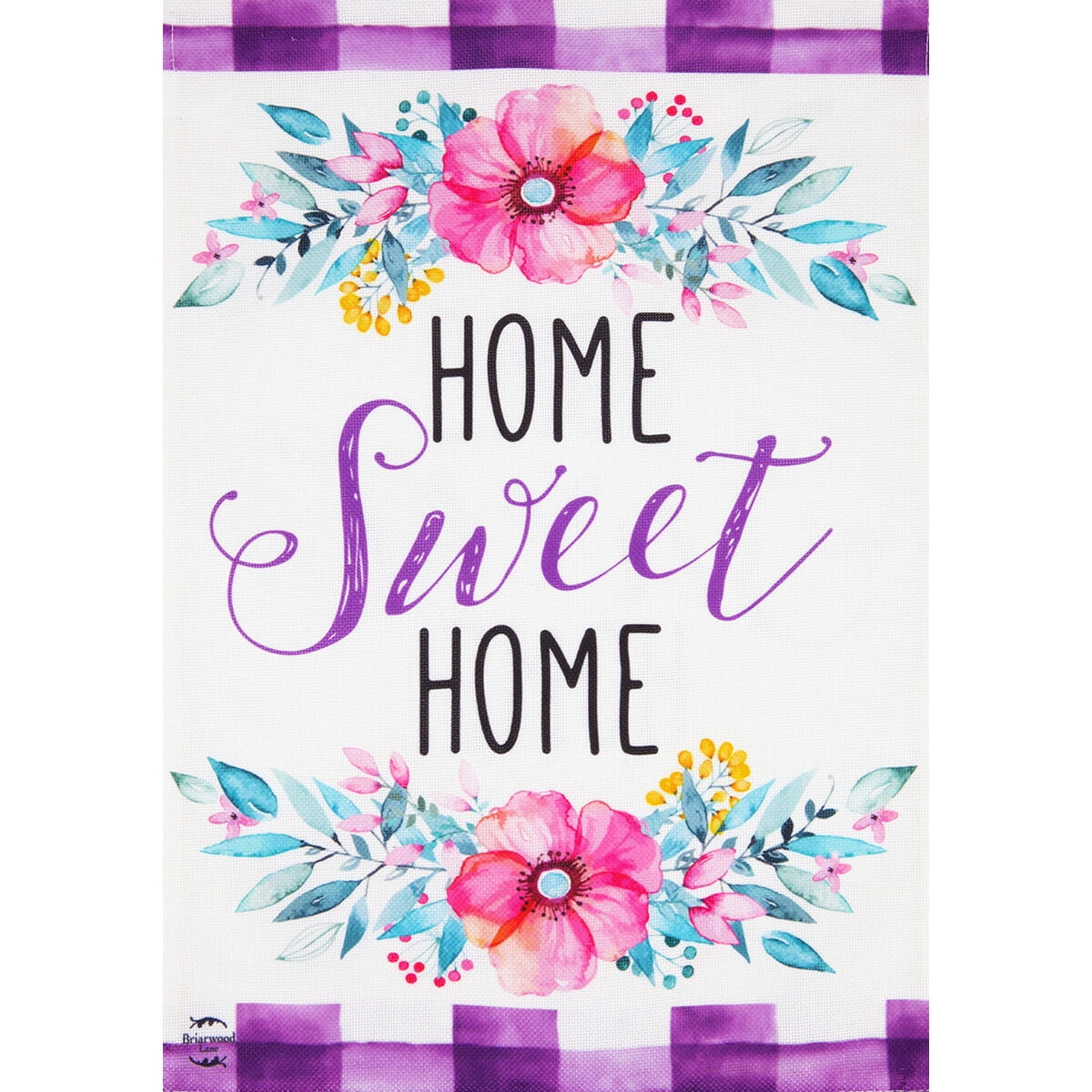 Briarwood Lane House Flag 40x28 For Outdoor Floral Home Sweet Home Spring Burlap For Spring House Flag