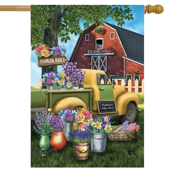 Briarwood Lane Flower Barn Spring House Flag