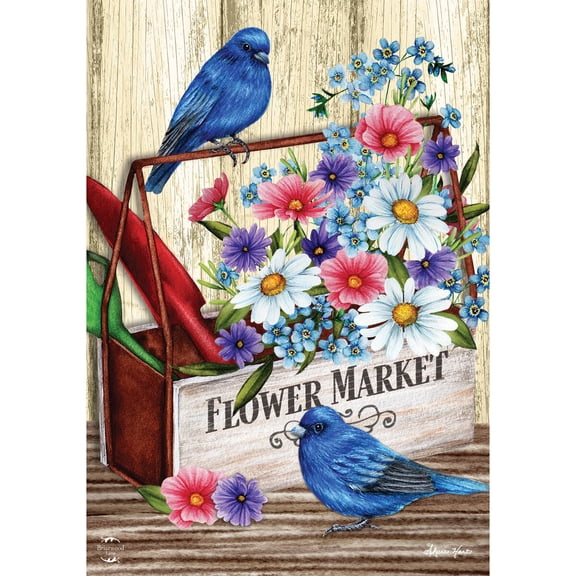 Briarwood Lane Spring Garden Flag 12x18 For Outdoor Flower Market For Spring Garden Flag Flags For Outside