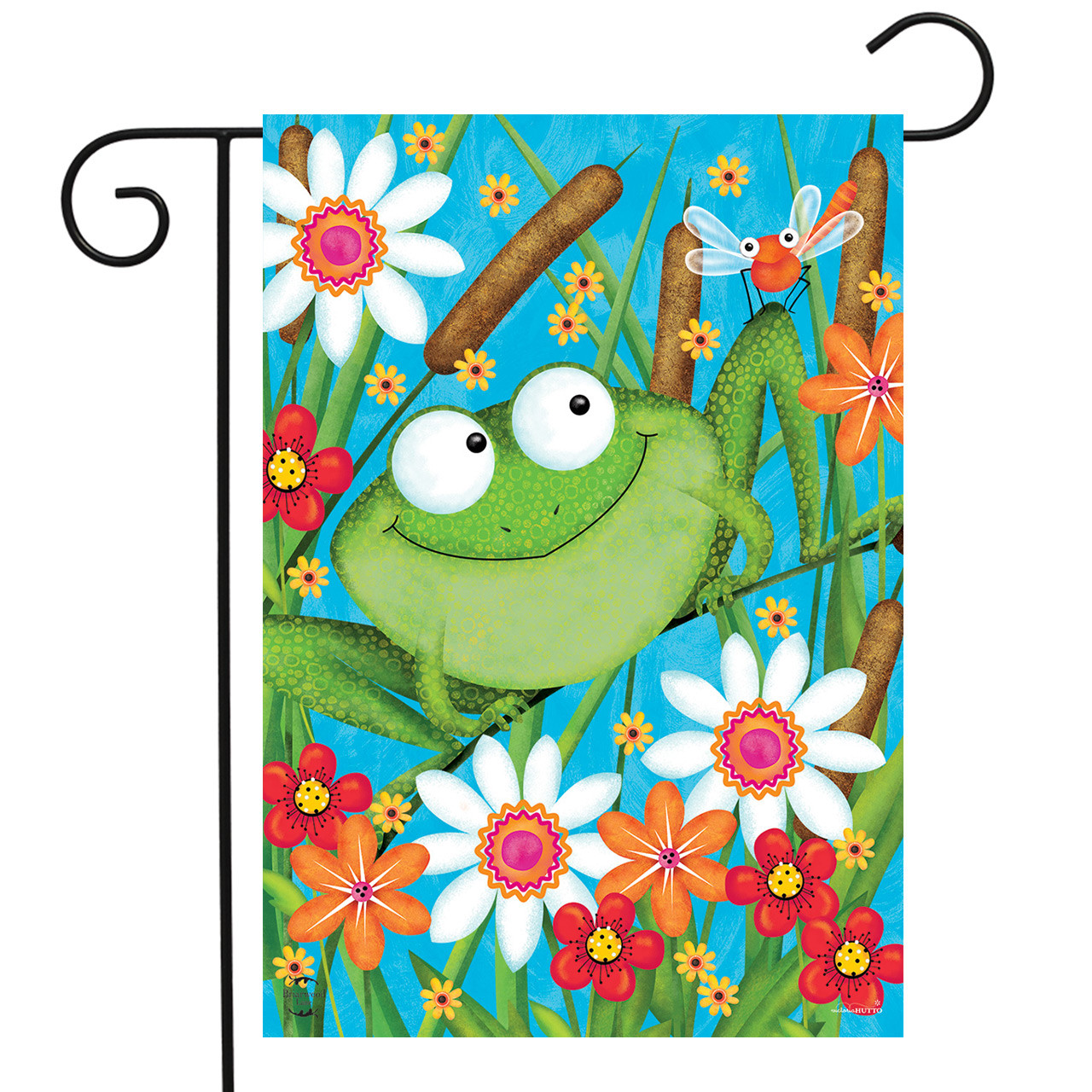 Carolines Treasures APH0522GF Frog Love Songs Flag Garden Size Small