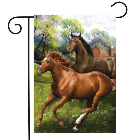 Briarwood Lane Galloping Horses Garden Flag