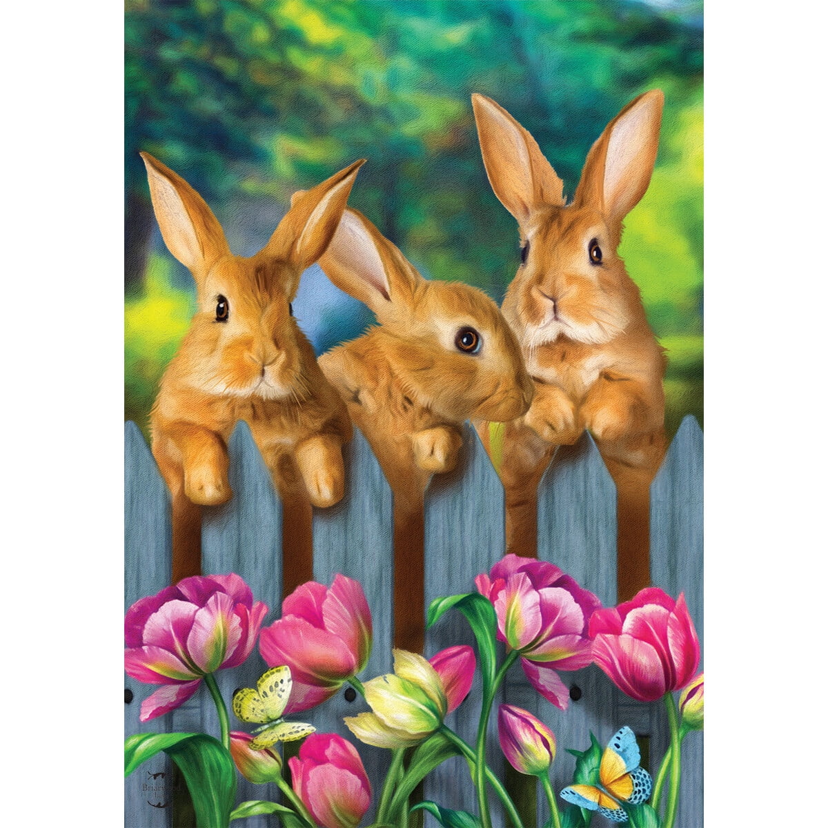 Briarwood Lane Garden Bunnies House Flag