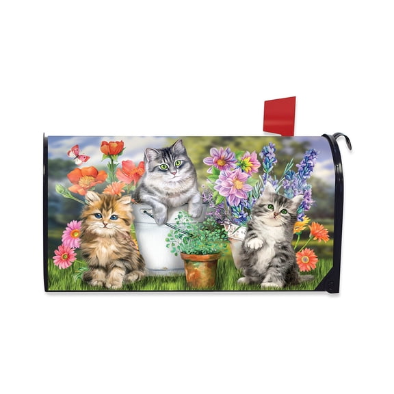 Briarwood Lane Mailbox Cover  - Standard Size - Garden Cats Spring For Spring Mailbox Cover
