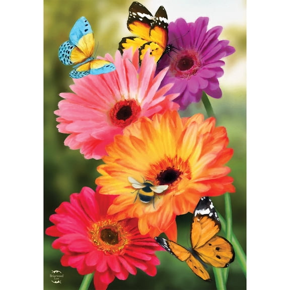 Briarwood Lane Garden Flag 12x18 For Outdoor Garden Gerber Daisies Spring For Spring Garden Flag Flags For Outside