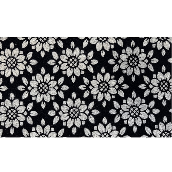 Briarwood Lane Everyday Coir Doormat 30x18 Geometric Floral Coir Doormat