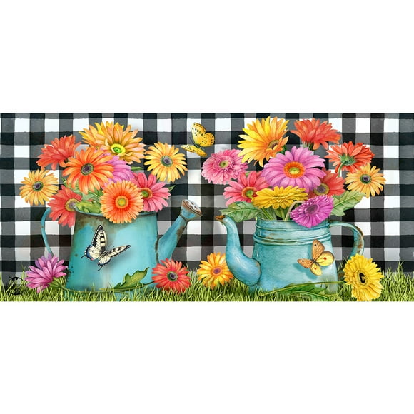Briarwood Lane Gerber Daisy Watering Can Mini Mat