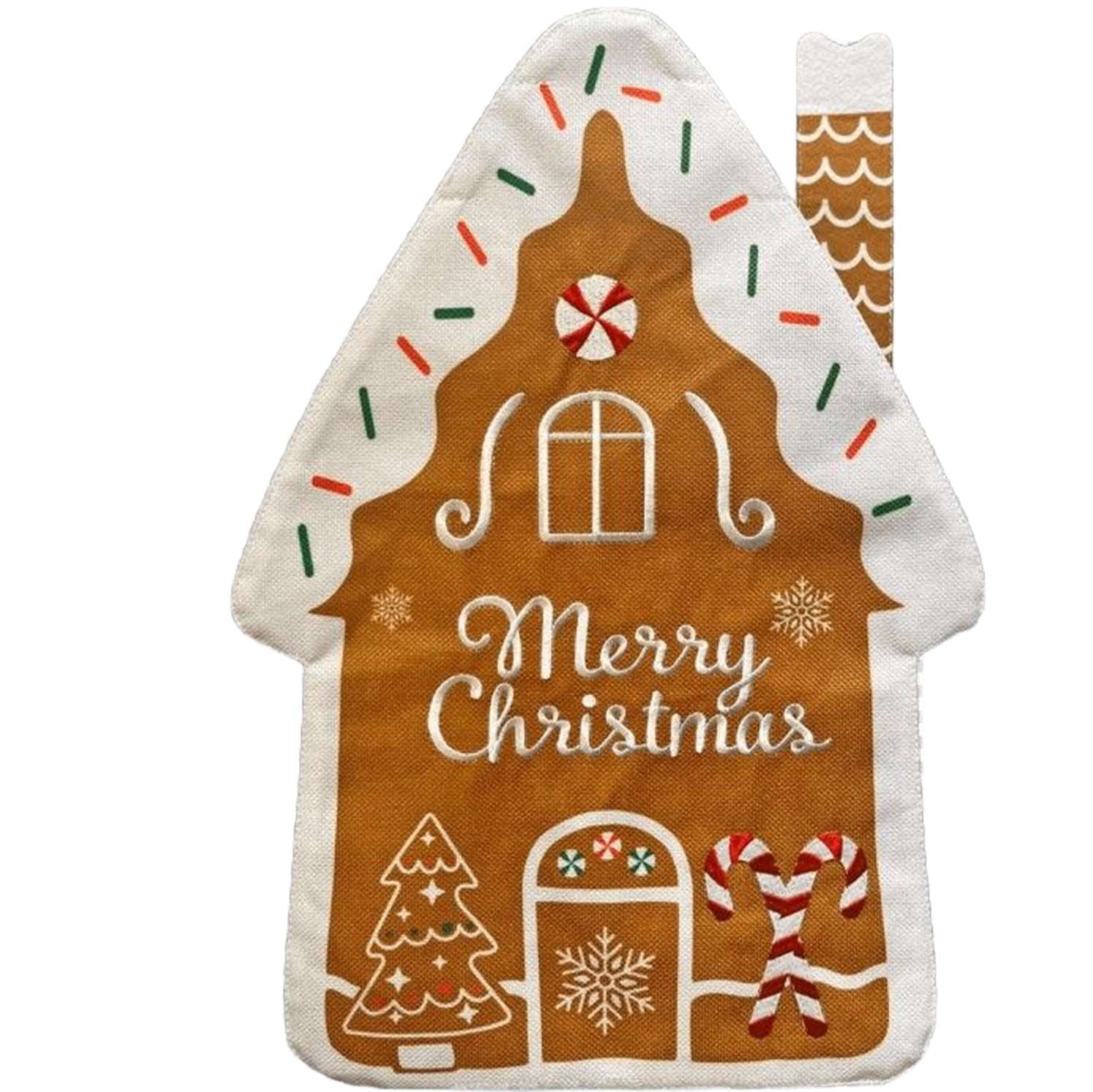 Briarwood Lane Christmas House Flag 40x28 For Outdoor Gingerbread House Burlap For Christmas House Flag