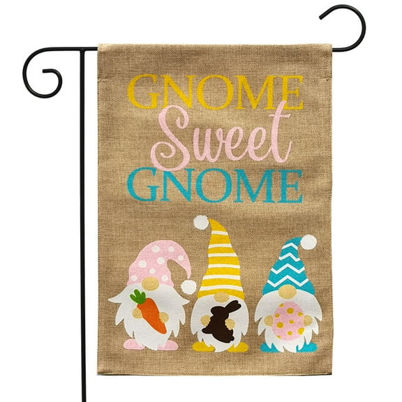 Briarwood Lane Gnome Sweet Gnome Easter Burlap Garden Flag
