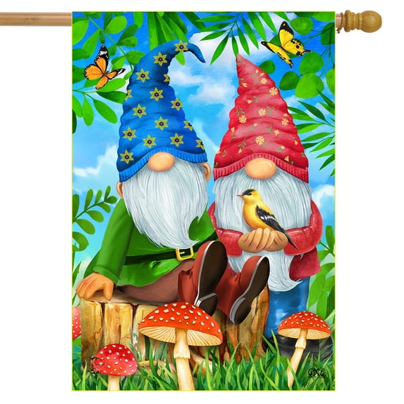 Briarwood Lane Gnome Sweet Gnome Spring House Flag