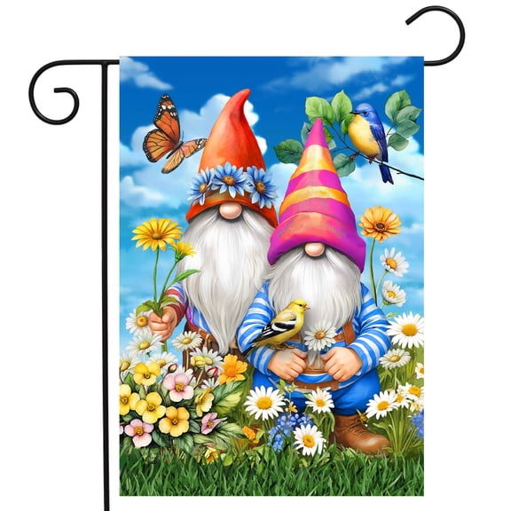 Briarwood Lane Spring Garden Flag 12x18 For Outdoor Gnomes in the Garden For Spring Garden Flag Flags For Outside