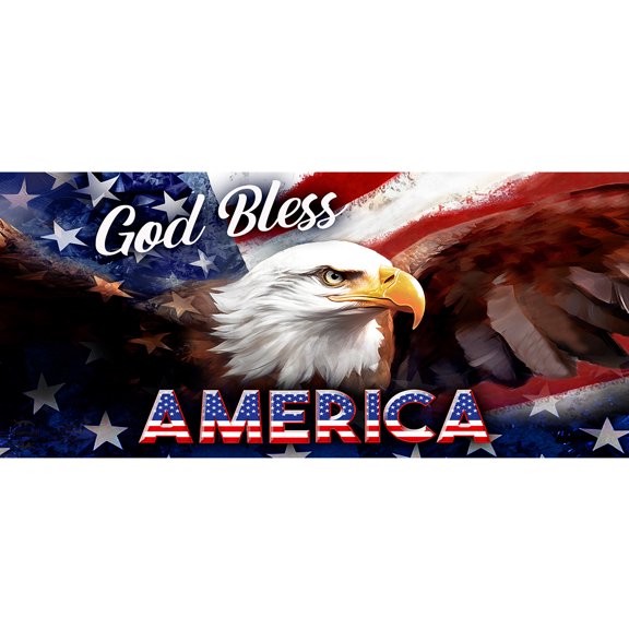 Briarwood Lane Everyday God Bless America Eagle Mini Mat 22x10 Indoor Outdoor Doormat