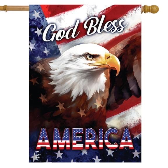 Briarwood Lane God Bless America Eagle Patriotic House Flag