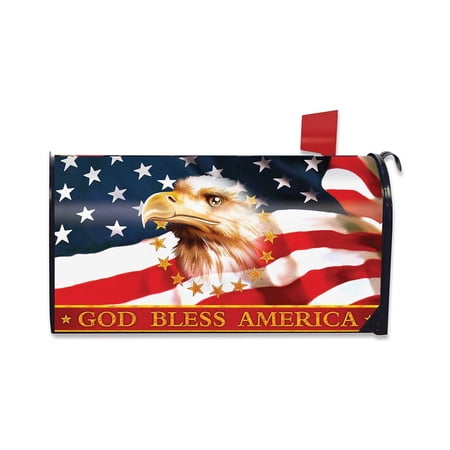 Briarwood Lane 4th of July Mailbox Cover - Standard Size - God Bless America Patriotic For 4th of July Mailbox Cover