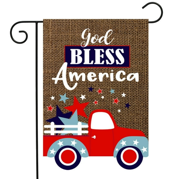 Briarwood Lane God Bless America Truck Burlap Garden Flag