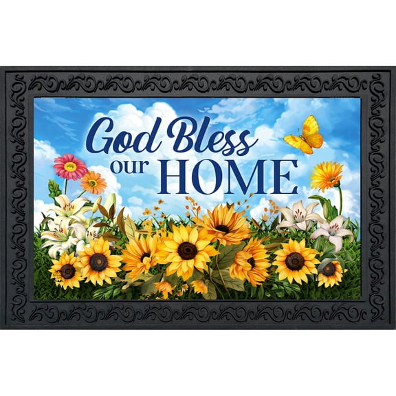 Briarwood Lane Summer Doormat 30x18 Indoor Outdoor God Bless Our Home For Summer Doormat