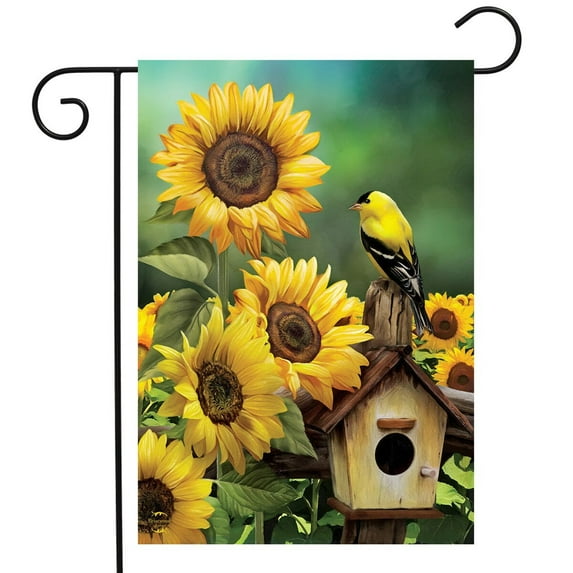Briarwood Lane Goldfinch and Sunflowers Summer Garden Flag