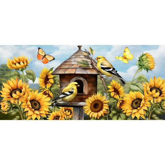Briarwood Lane Goldfinches and Sunflowers Mini Mat