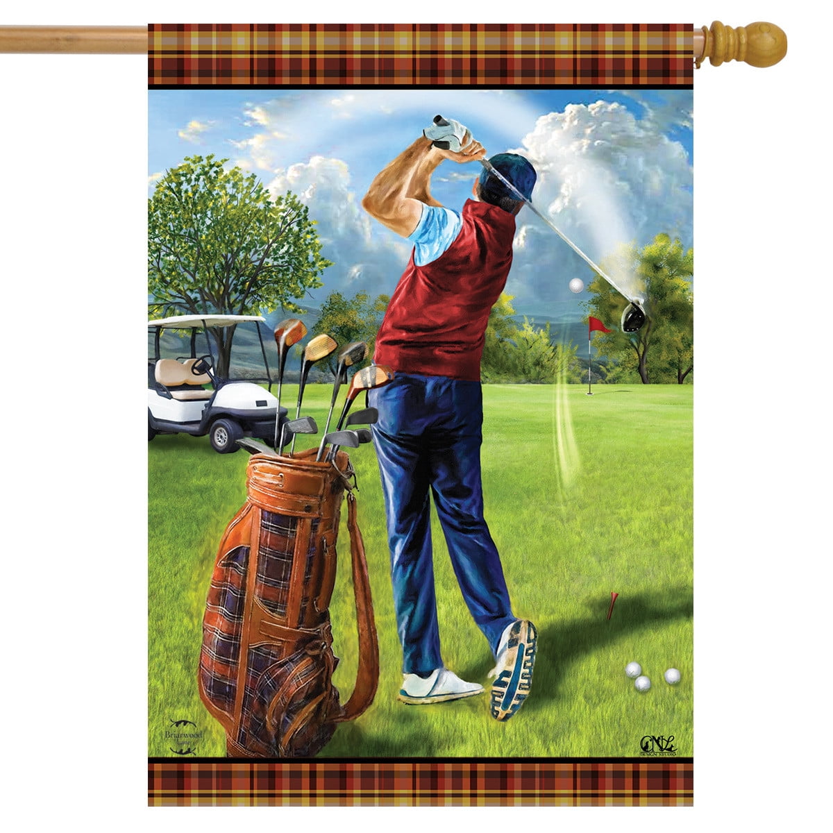 Briarwood Lane Golf-Day Frühlingshaus-Flagge – 71x102 Cm Wetterfeste Gartenflagge