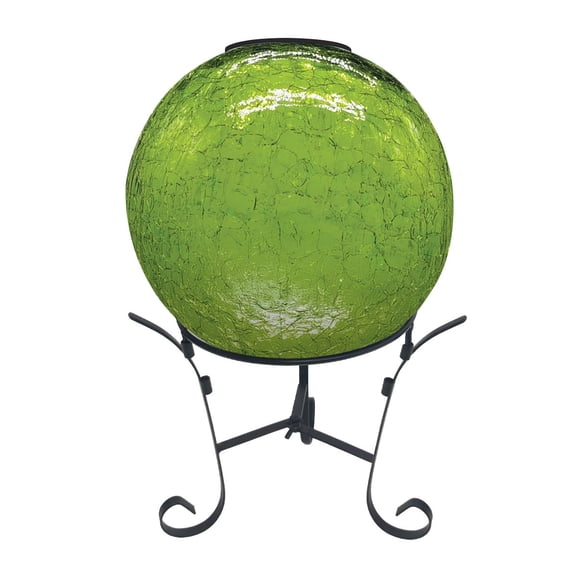 Briarwood Lane Green Cracked Solar LED Glass Gazing Ball
