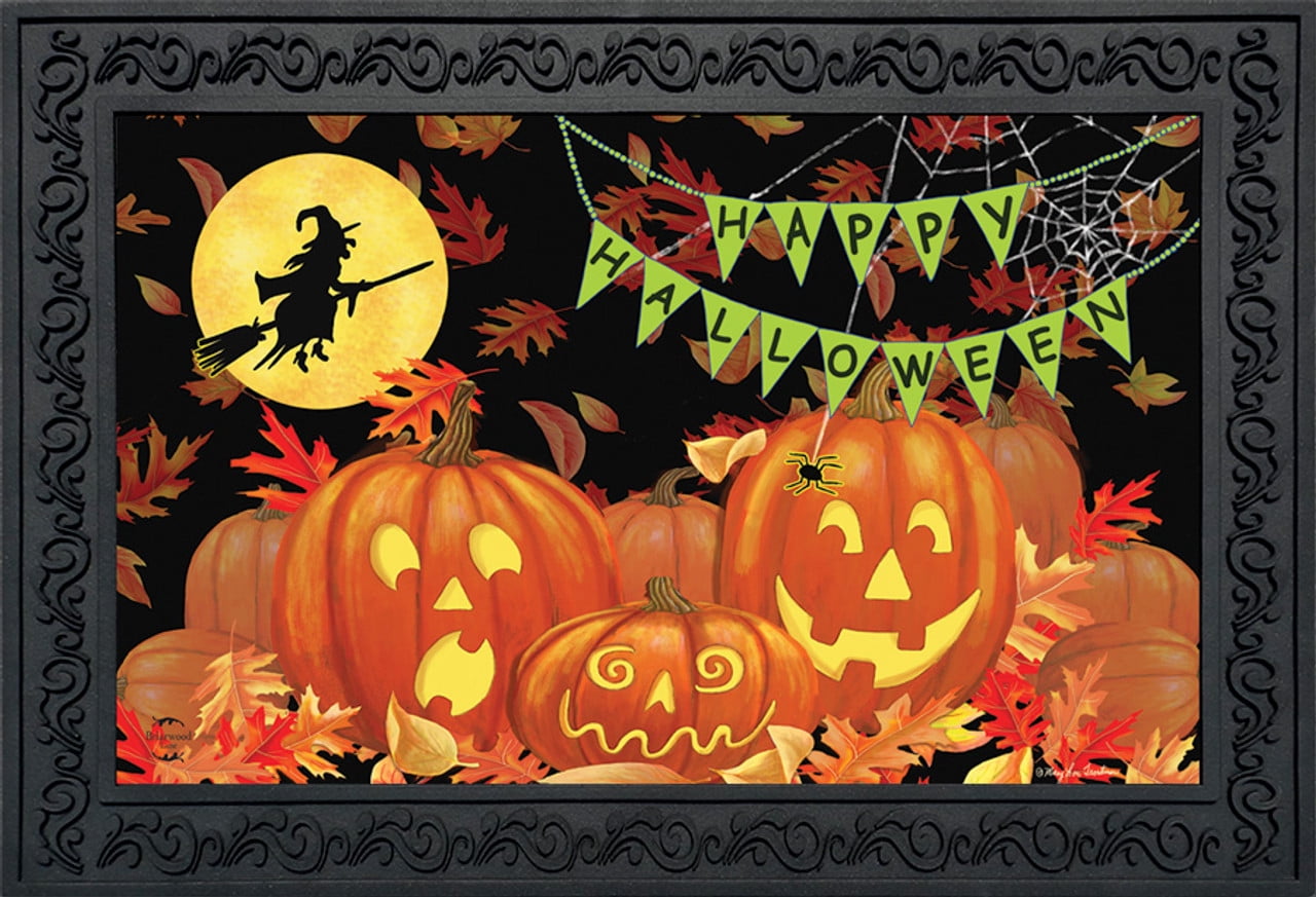 Halloween Haunts Jack O'Lanterns Rubber Doormat