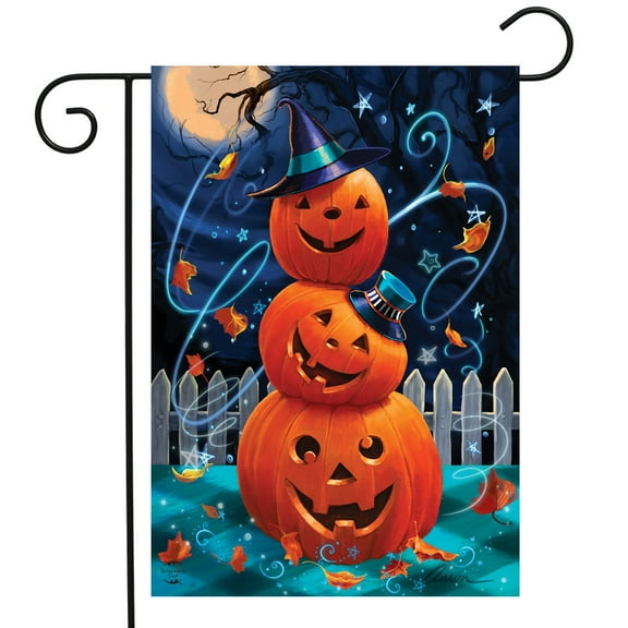Briarwood Lane Halloween Pumpkin Stack Garden Flag