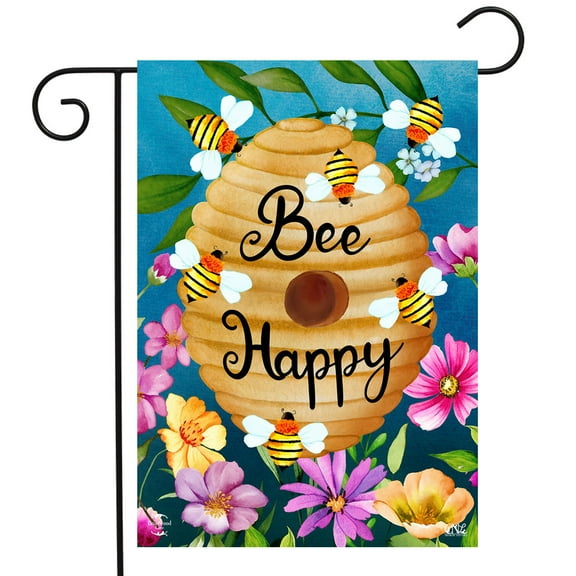 Briarwood Lane Happy Beehive Double-Sided Garden Flag
