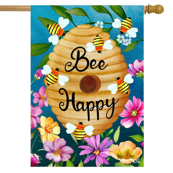 Briarwood Lane Happy Beehive Double-Sided House Flag