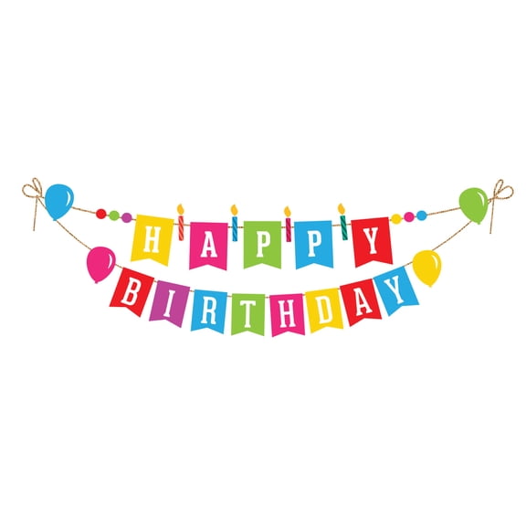Briarwood Lane Everyday Burlap String Banner 60x10 Happy Birthday String Banner